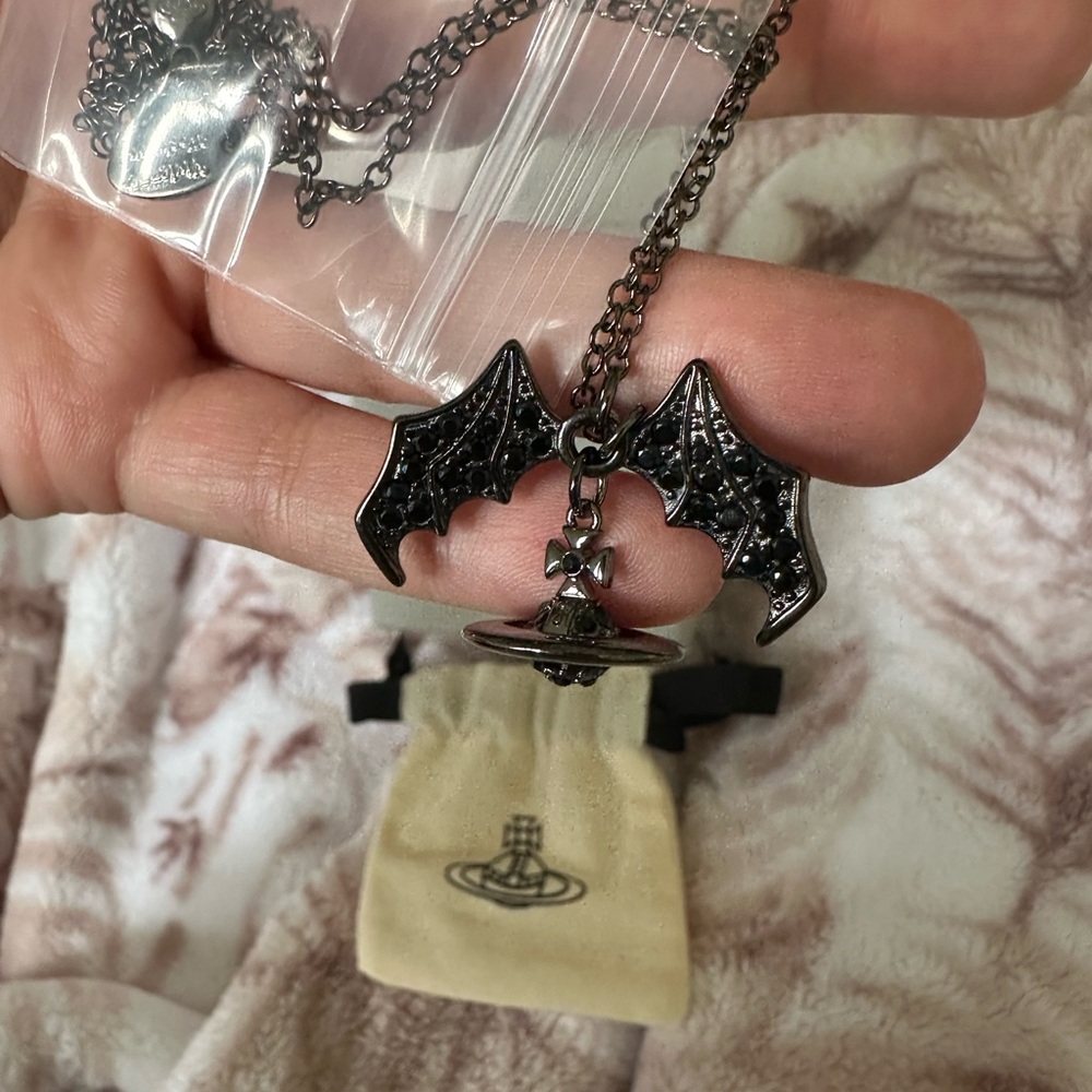 Vivienne Westwood Black Bat Necklace